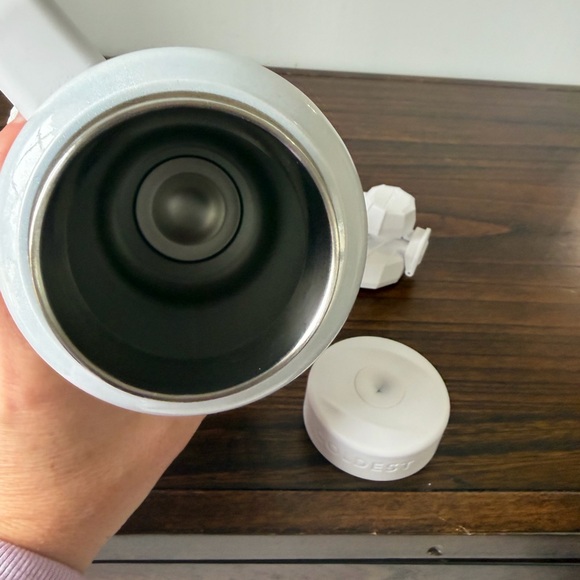 COLDEST white holographic metallic sparkle water bottle travel reusable 3 lids - Picture 8 of 8